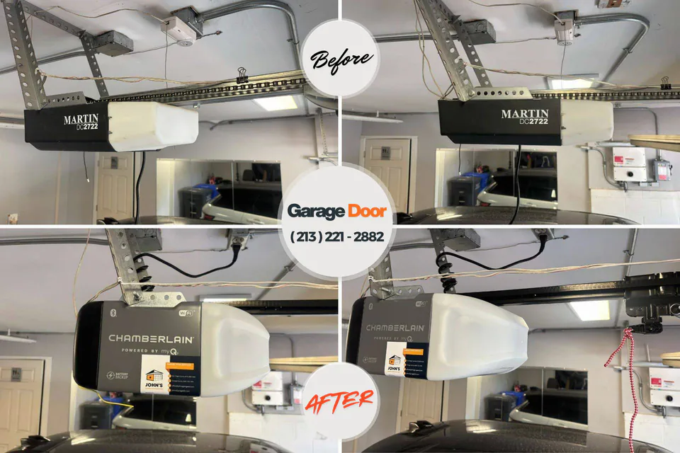 Before and after: garage door spring repair Woodlawn, NC